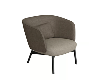 BEOS - Armchair with fabric armrests and steel base by grado design - view 2